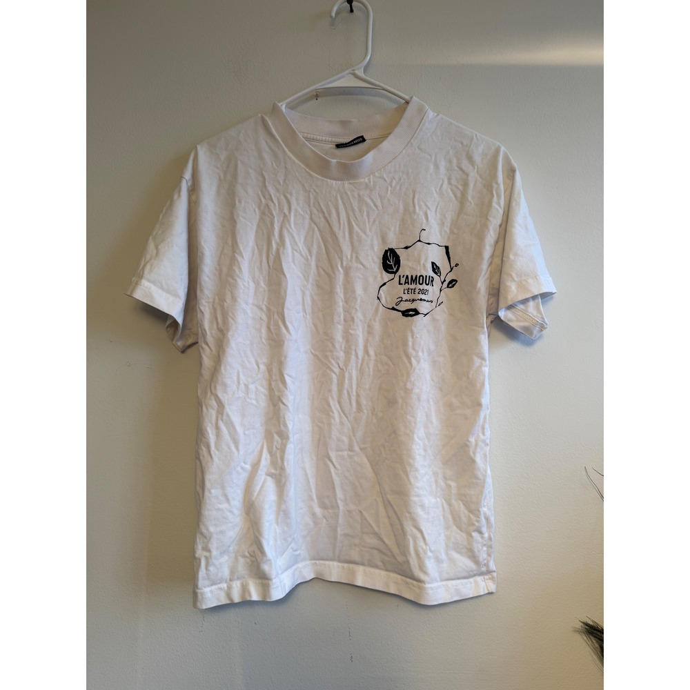 Jacquemus Mens L'Amour L'Ete 2021 Graphic T-Shirt White Small Portugal Cotton